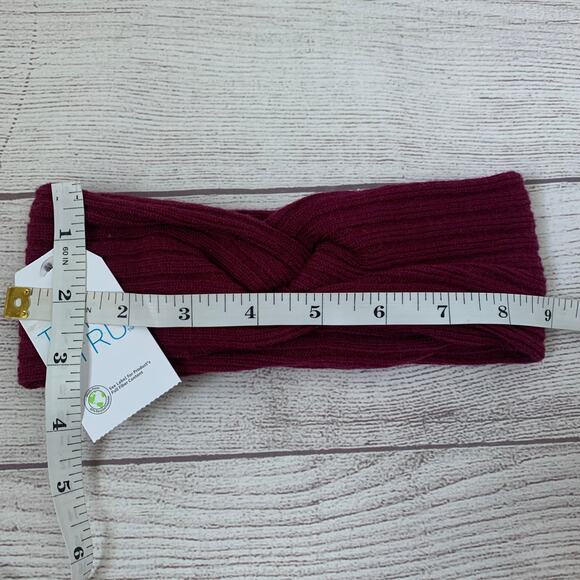 Time and Tru Burgundy Knit Headband Ear Warmer Winter Twisted Bow One Size - Picture 9 of 9
